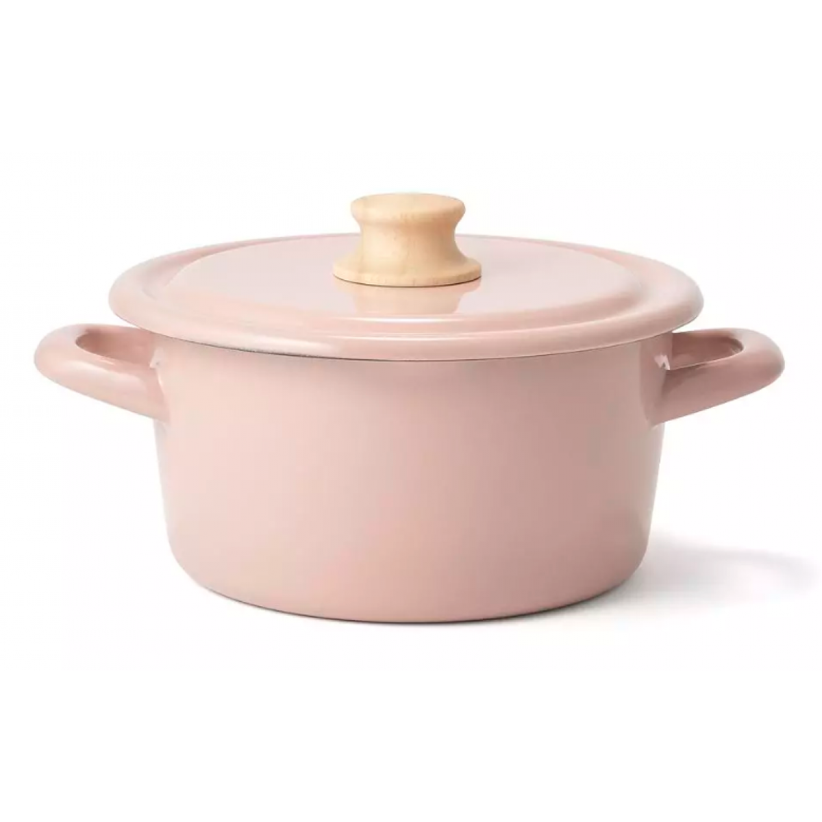 Fujihoro COTTON 18cm 雙耳附蓋琺瑯砂鍋（粉紅色）: 輕量、導熱快、耐用